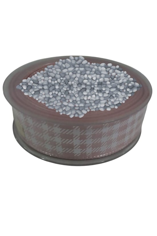 Tafta Ekoseli Kurdele 25 Mm Pudra 2 Metre