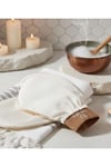 Lajel Premium 3'lü Set Beyaz Duş Kesesi, Peeling Eldiveni, Yüz Kesesi Floş Ipek Normal,orta,hassas Ciltler