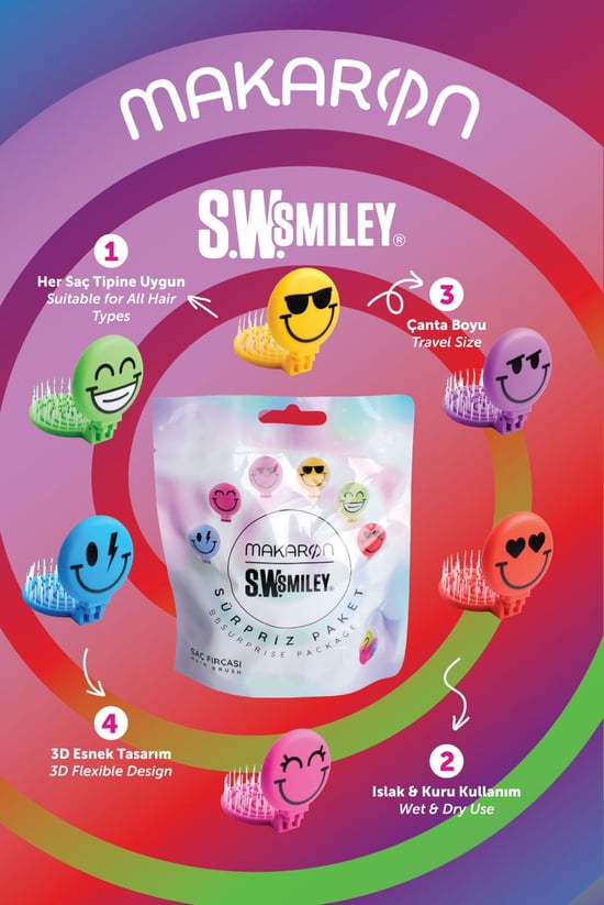 Proco Beauty Makaron X Sw. Smiley® - Sürpriz Paket Saç Fırçası