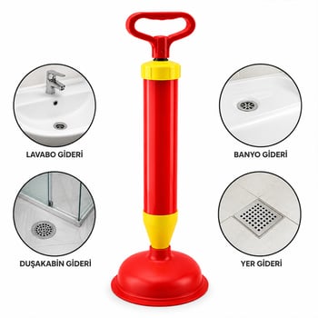 İ17-026 İ12-097 ( Kaporta Düzeltme & Lavabo Klozet Gider Açıcı ) Pompa ( Lastik Başlık & Sert Plastik Gövde ) ( Çap=16 Cm )