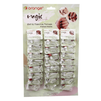 Orange Magic Org-061 ( 24pcs ) ( Şeffaf ) Takma Tırnak & Yapıştırıcı Set