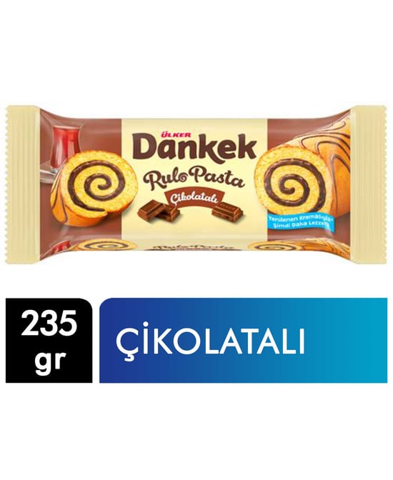 Ülker Dankek Rulo Pasta 235 Gr X 8 'li Paket Çikolatalı