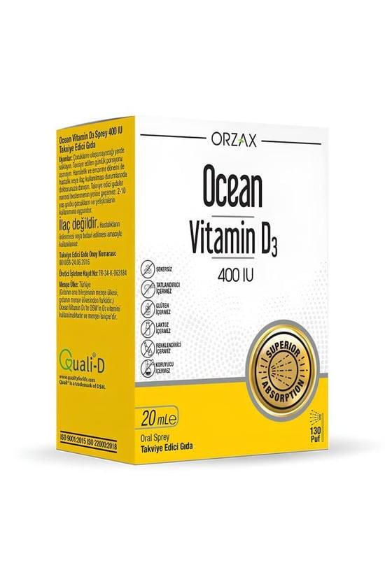 Ocean Vitamin D3 400 Iu Sprey 20 Ml