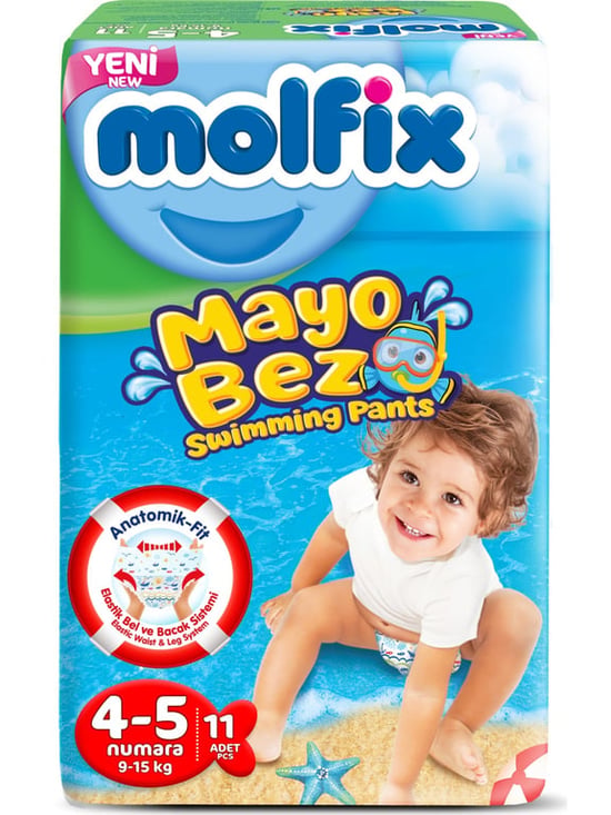 Molfix Swimming Pants 4-5 Numara 11'li Mayo Bez