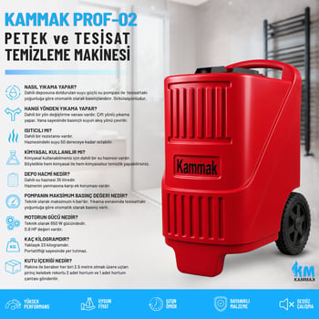 Kammak Prof-02 Çift Yönlü Isıtıcılı Petek Temizleme Makinesi