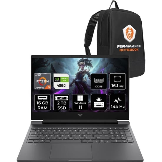 HP Victus 16 Ryzen 5 7640HS RTX 4060 16GB RAM 2TB SSD 16.1" FHD 144Hz Win11 Pro 7Z4M8EAPN406 Gaming 
