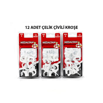 Medalyan Dl-38 ( No-6 ) ( 12pcs ) Çelik Çivili Kroşe