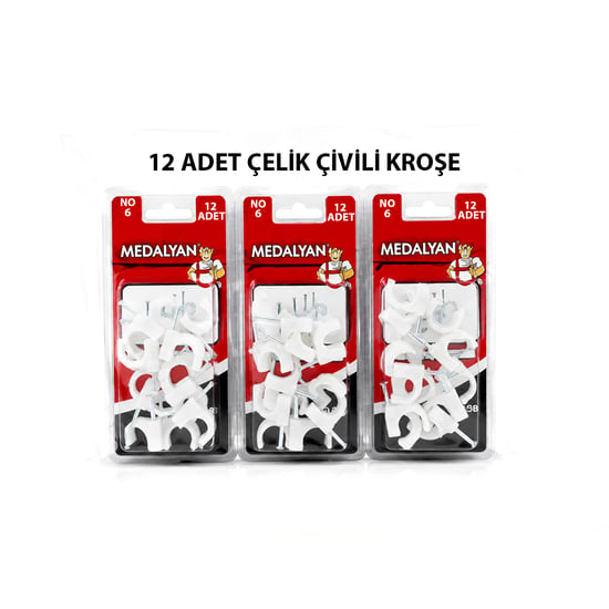Medalyan Dl-38 ( No-6 ) ( 12pcs ) Çelik Çivili Kroşe