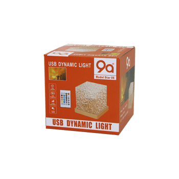 9a ( Star-06 ) Usb Dynamic Light (usb) (kumandalı) (rgb) (su Desenli Mika Kristal Pls.) Gece Lambası (9.5x9.5cmx11.5cm)