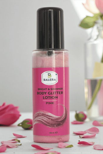 BALERA Vücut Losyonu Simli Işıltılı Uzun Süre Kalıcı Koku Nemlendiricili Pembe Sim 125 ml