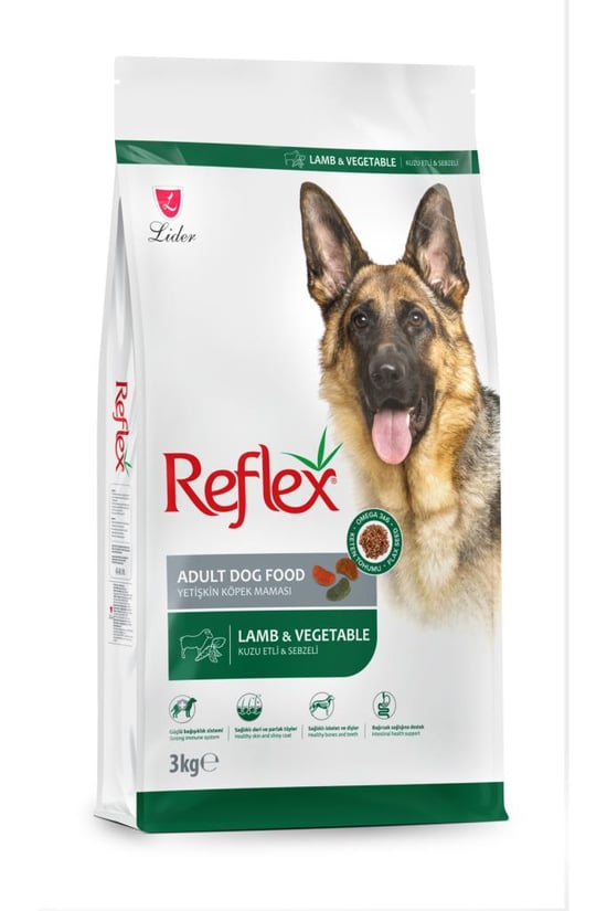 Reflex Kuzu Etli ve Sebzeli Yetişkin Köpek Maması 3 Kg