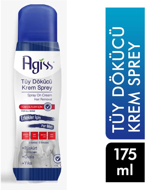 Agiss Erkek Tüm Ciltler için Tüy Dökücü Sprey 175 Ml