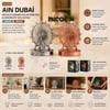 İ12-260 ( Küçük ) Aın Dubai Metalik Dönme Dolap Biblosu & Dekoratif Süs Eşyası ( Krom & Bakır )