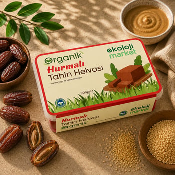 Organik Glutensiz Şekersiz Tahin Helvası Hurmalı 200 Gr
