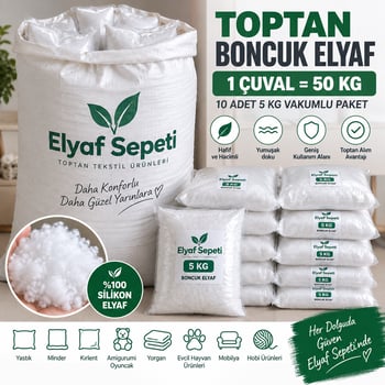 Elyaf Sepeti Toptan Boncuk Elyaf 50 Kg – 10×5 Kg Vakumlu Paket