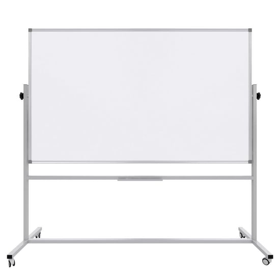 Ayaklı Yazı Tahtası Mobil Çift Taraflı Tekerlekli 360° Dönerli Laminant 120x200 Cm - Beyaz