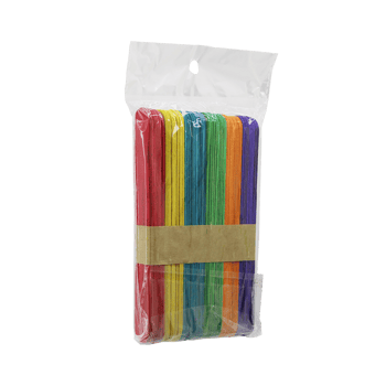 İ15-058 ( 50pcs ) (renkli Ahşap Ağda & Dil Çubuk ) ( 15cm X 1.8cm )