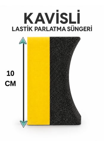 Kavisli Lastik Parlatma Süngeri Ergonomik Lastik Cila Uygulama Süngeri Oto Detaylandırma Aplikatörü