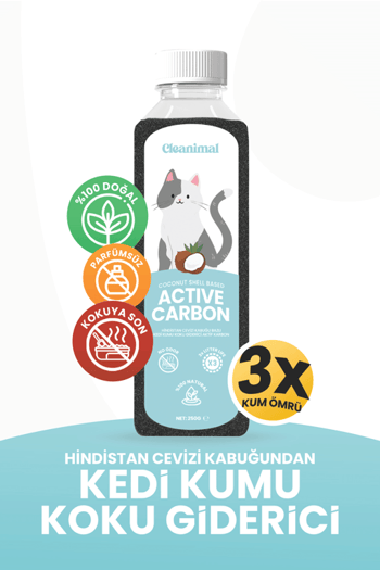Kedi Kumu Koku Giderici – %100 Doğal Hindistan Cevizi Aktif Karbon – 250g