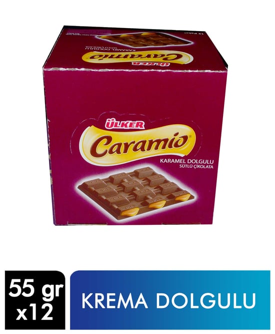 Ülker Caramio Karamelli Kare Çikolata 55 Gr X 12'li Paket