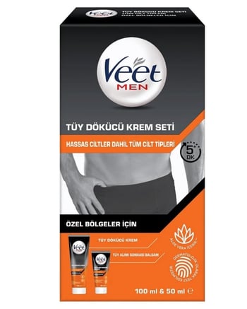 Veet Men Tüy Dökücü Krem Seti Özel Bölgeler İçin Tüy Dökücü Krem 100 Ml + Tüy Alım Sonrası Balsam 50 Ml