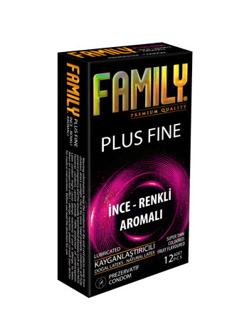 Famıly Prezervatif Plus Fıne İnce-renkli-aromalı 12 Li