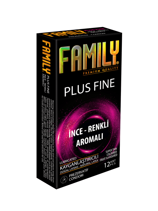 Famıly Prezervatif Plus Fıne İnce-renkli-aromalı 12 Li