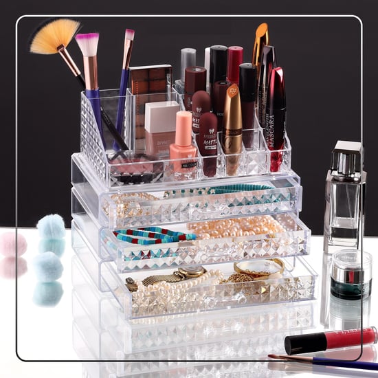 Blackstone Krc-023 (3pcs Çekmeceli) Diamond Makyaj & Takı Organizer (mika Kristal Pls.)(16-bölme=12++2+1+1) (13.5x23x19cm)