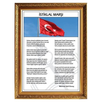 Yaldizli Çerçevelİ İstİklal Marşi