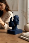 İkiliğin Yüzleri Figürlü Minimalist Dekoratif Biblo Lacivert