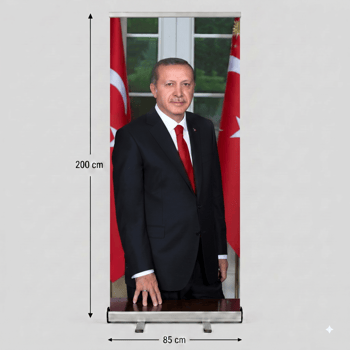 Cumhurbaşkanı Poster Baskılı Roll Up Banner 85x200cm No:1