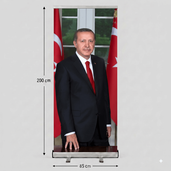 Cumhurbaşkanı Poster Baskılı Roll Up Banner 85x200cm No:1