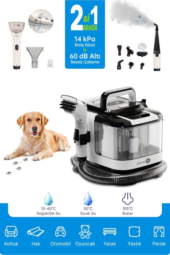 Livenzi Sy-f01a Halı ve Koltuk Yıkama & Buharlı Temizlik Makinesi 2'si 1 Arada