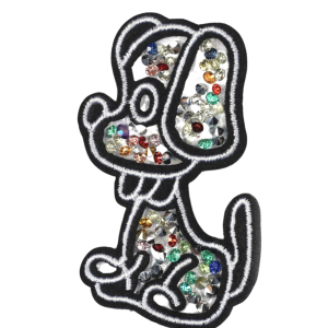 P Parla Aplike Ütü İle Yapışan Taşlı Sevimli Köpek Arma 3x5 cm