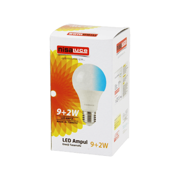 İnura Global Nisaluce Eamp-074/bm ( 9+2w E27 ) ( Beyaz-mavi ) Led Ampul