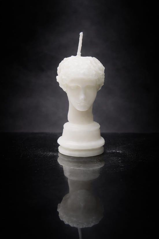 Antik Hermes Büstü Amber Kokulu Soya Wax Mum