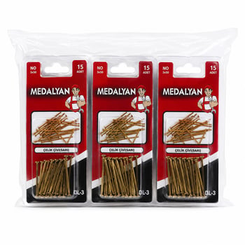 Medalyan Dl-73 ( 3x50 ) ( 15pcs ) Sarı Tp Çelik Tel Çivi