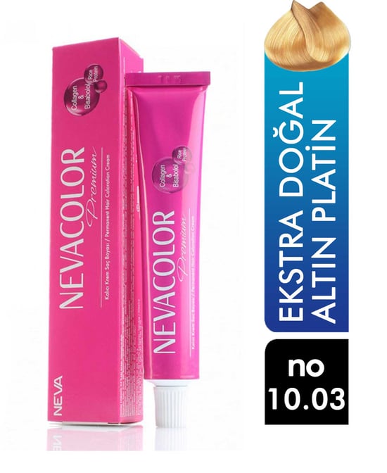Nevacolor Premium Tüp Saç Boyası Ekstra Doğal Altın Platin 10.03 50 ml