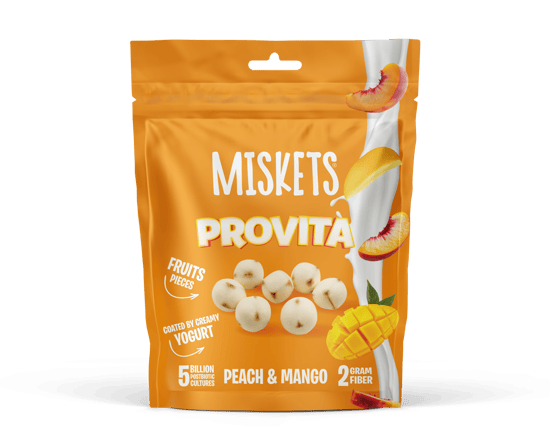 Miskets Provita Yoğurt Mango Şeftali Küp 55g (12’li Kutu)
