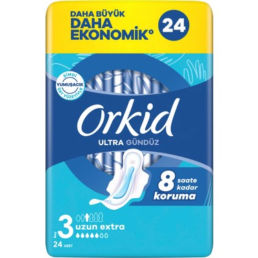 Orkid Ultra Uzun Extra (Boy 3) Hijyenik Ped 24 Adet