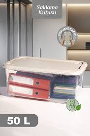 Moi 50 Litre Tekerlekli Dikdörtgen Kiler Saklama Kabı