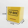 Kare Tipbox - Bahşiş Kutusu Sarı - 14x14xh13cm