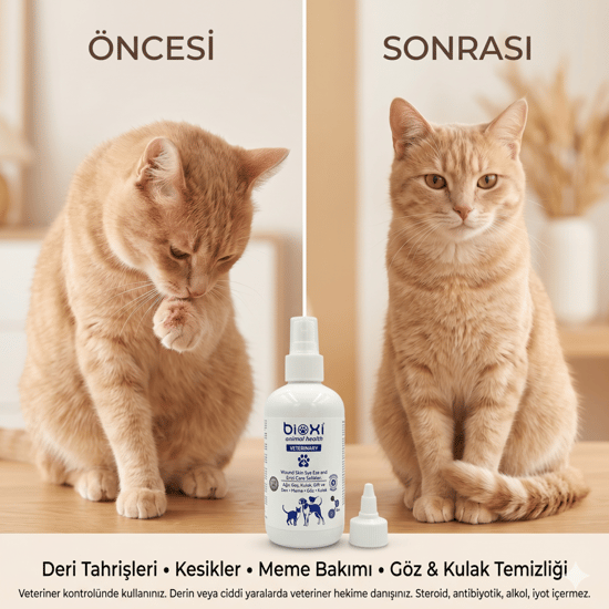 Bioxi® Animal Health 5in1 Bakım Spreyi,500ml|ağız,göz,kulak,deri ve Yara Arındırıcı Solüsyon