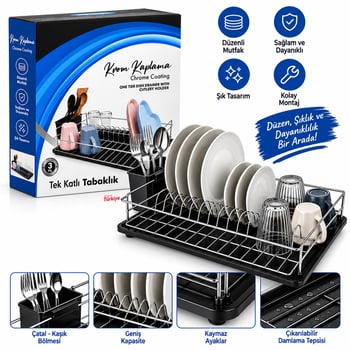 Krt-1160 Tb-01 ( Krom ) ( Tek Katlı ) Tabaklık & Bulaşıklık