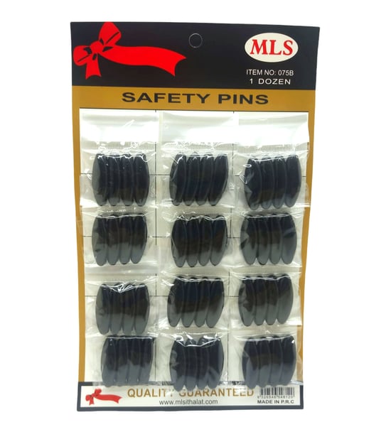 Mls No-075b ( Siyah ) ( 4pcs ) Yaka & Eşarp İğnesi ( 12li Kart )