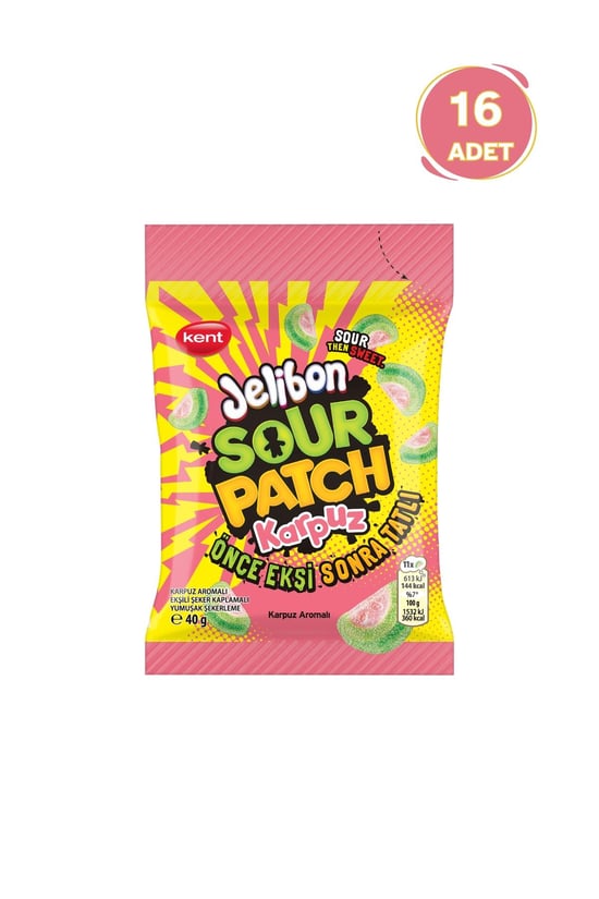 Jelibon Sour Patch Karpuz Aromalı Şekerleme 40 Gr - 16 Adet