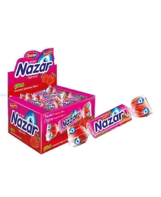 Nazar Sakız 100'lü Paket Çilek Aromalı Şekersiz