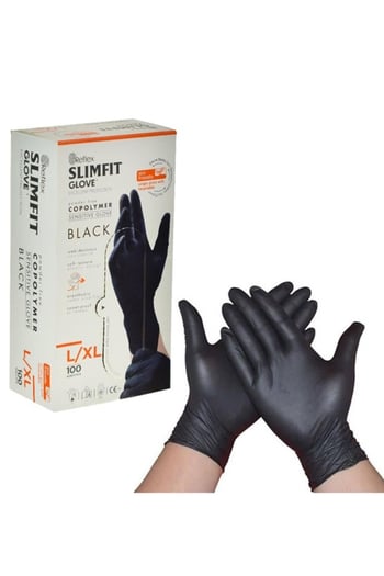 Reflex Pudrasız Muayene Eldiveni Siyah Xl 100'lü
