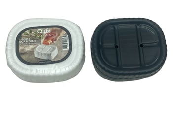 Qlux L-00853 Set Üstü Katı Sabunluk Kapaklı Plastik