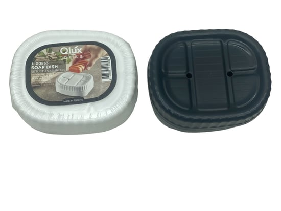 Qlux L-00853 Set Üstü Katı Sabunluk Kapaklı Plastik